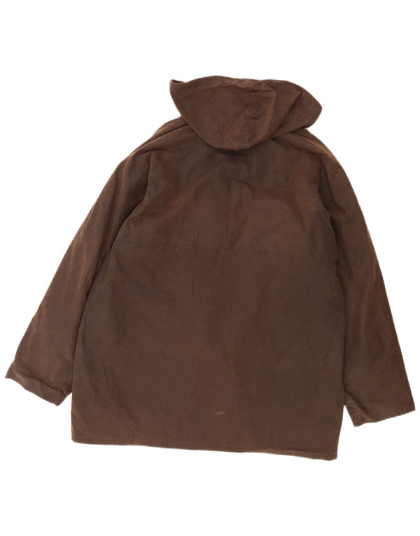 Game Technical Apparel Giacca da uomo in cotone cerato con cappuccio UK 44 2XL Marrone
