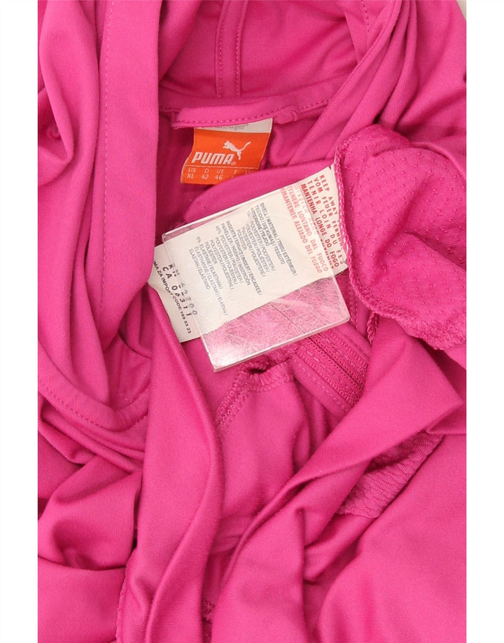 Felpa con cappuccio e zip da donna Puma UK 16 Large Rosa Poliestere
