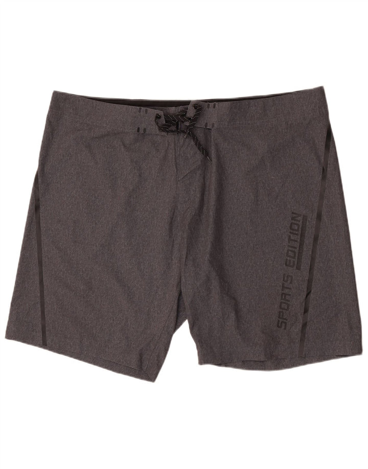 Pantaloncini da bagno grafici da uomo C&A 2XL Poliestere grigio