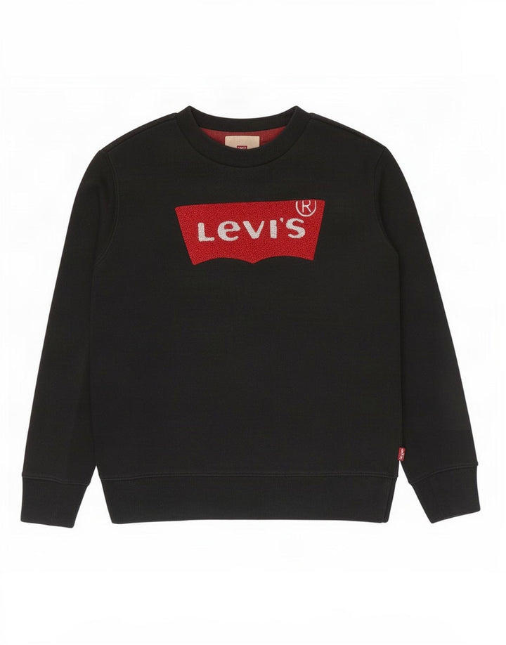 Felpa grafica per ragazzi Levi's 11-12 anni in cotone nero