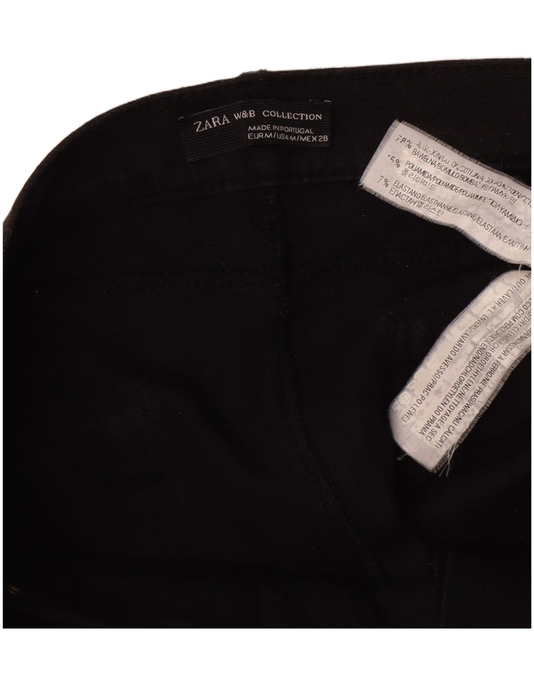 Pantaloni casual slim da donna Zara medi W28 L26 cotone nero