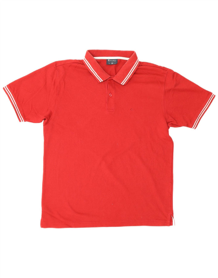 Polo da uomo CHAMPION in cotone rosso medio
