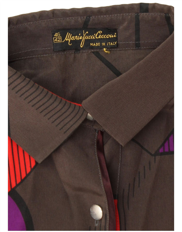 Camicetta da donna Mario Pucci Cecconi Top IT 42 Marrone medio geometrico