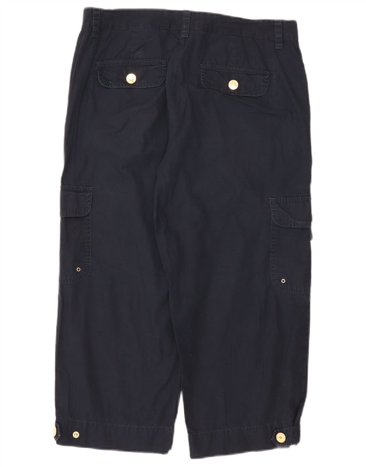 Pantaloni cargo capri dritti da donna Chaps US 8 medi W32 L21 blu navy