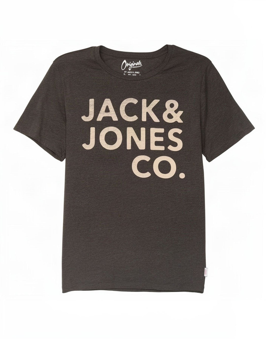 Jack & Jones T-shirt grafica da uomo grande in cotone grigio