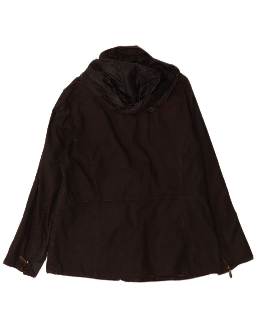 Giacca da donna in cotone cerato con cappuccio Barbour UK 14 grande marrone