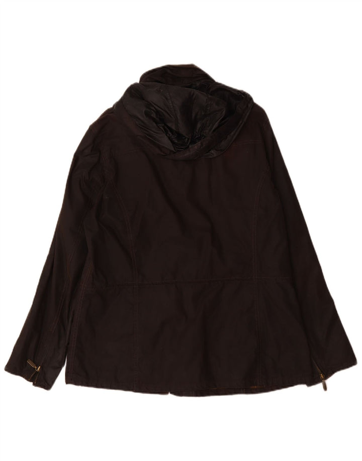Giacca da donna in cotone cerato con cappuccio Barbour UK 14 grande marrone