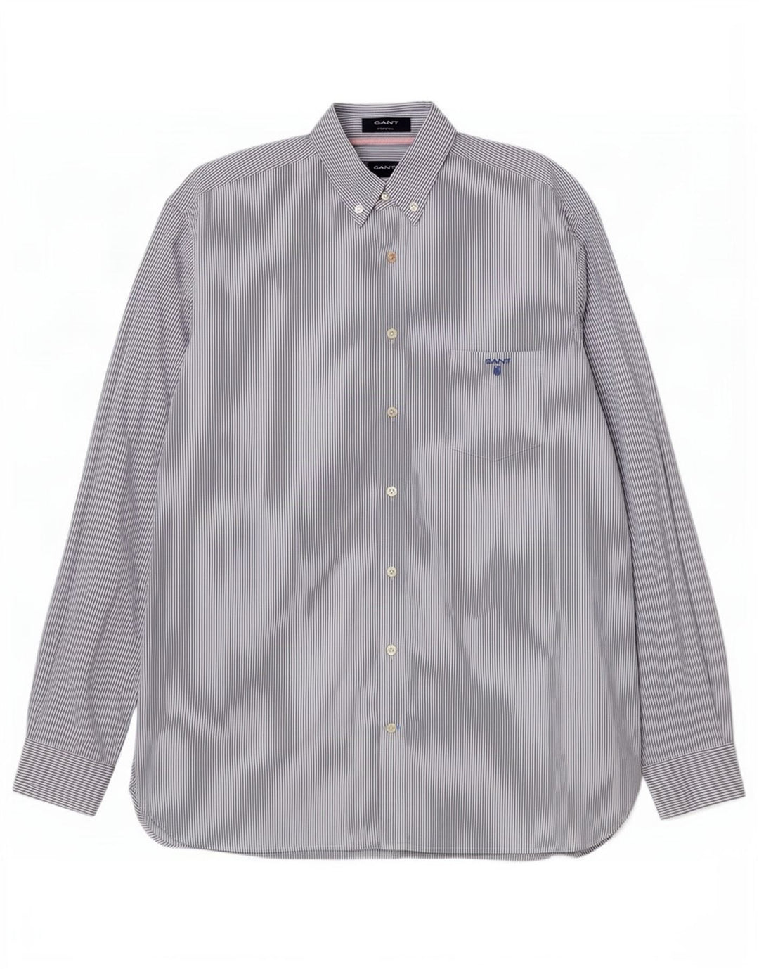 Camicia Gant Uomo XL Cotone Gessato Blu