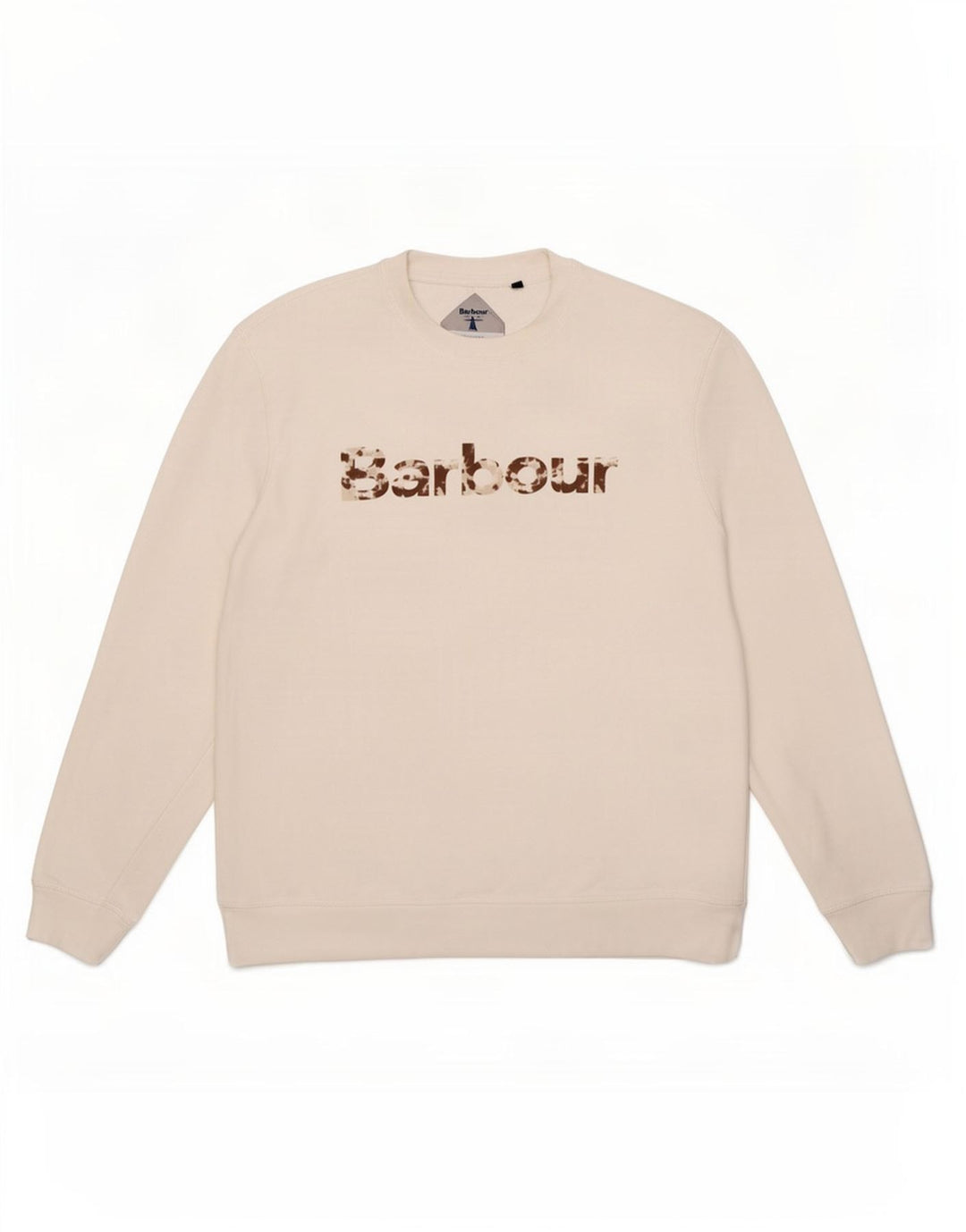 Felpa grafica da uomo Barbour, maglione, cotone bianco medio