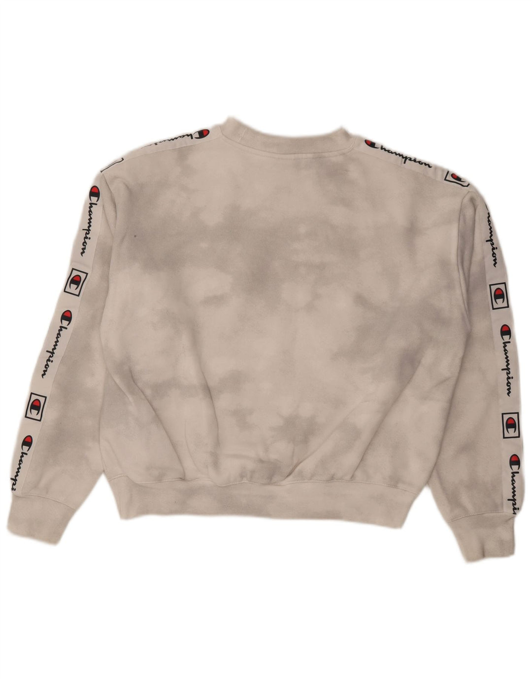 CHAMPION Donna Felpa Corta Oversize Maglione UK 16 Grande Bianco Sporco