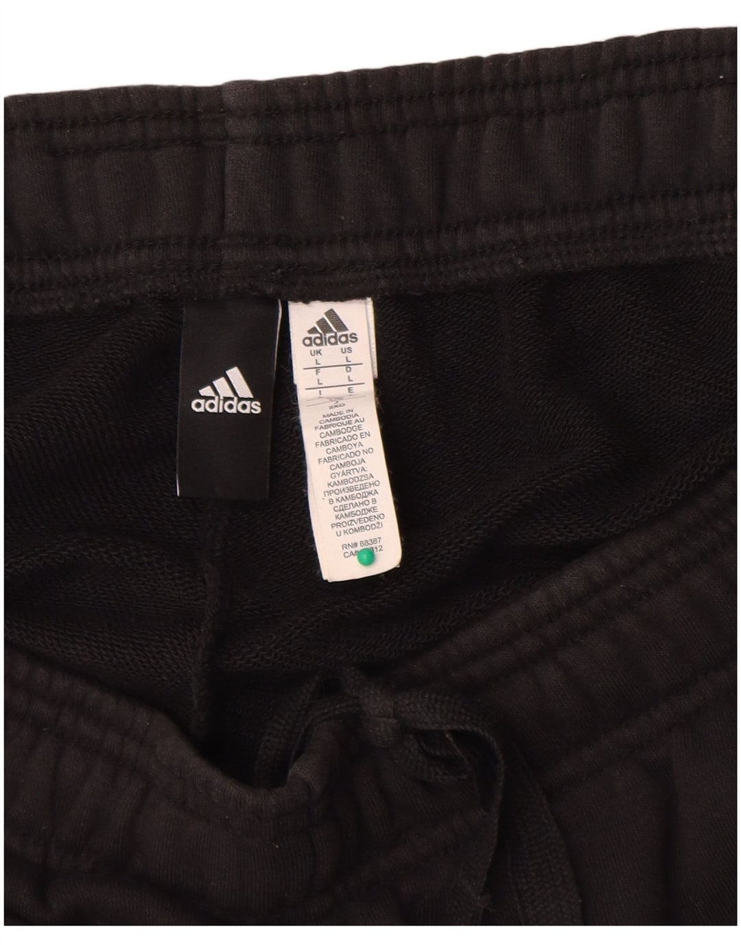 Pantaloncini sportivi da uomo Adidas grandi in cotone nero