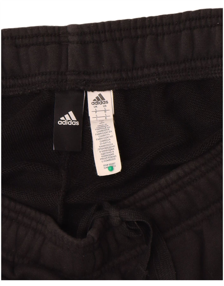Pantaloncini sportivi da uomo Adidas grandi in cotone nero