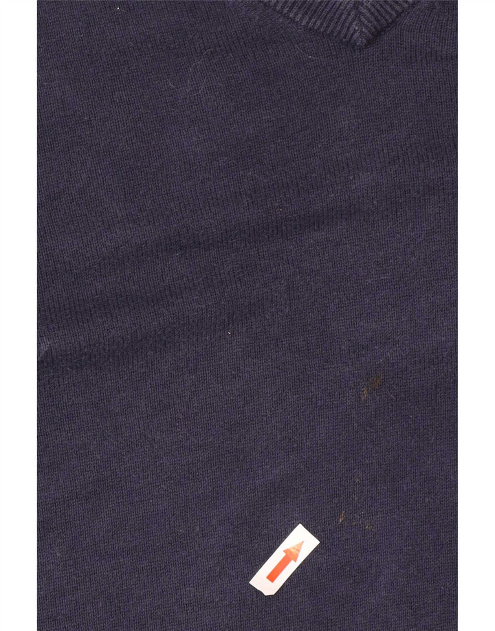 Maglione maglione con scollo a V da uomo Tommy Hilfiger cotone medio blu navy