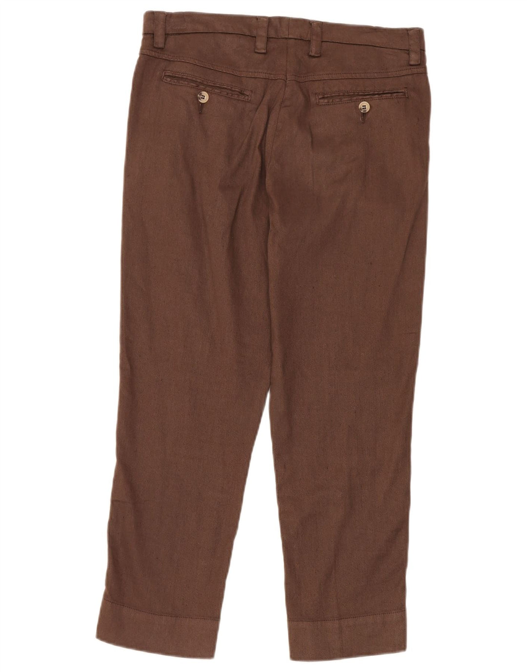 Pantaloni cropped da donna Marlboro Classics W30 L24 Lino marrone