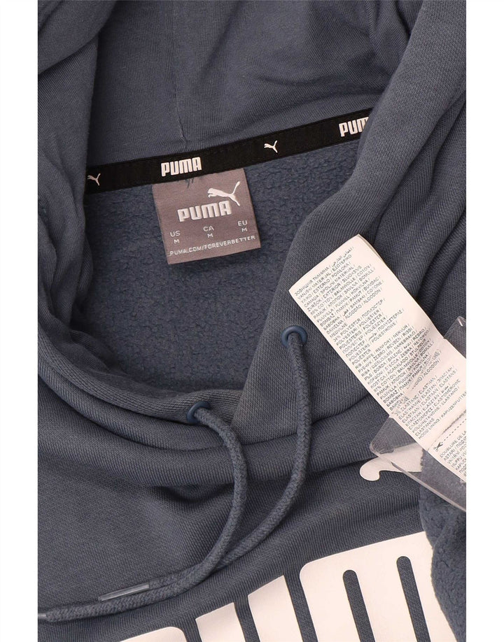 Felpa con cappuccio grafica da uomo Puma in cotone blu medio