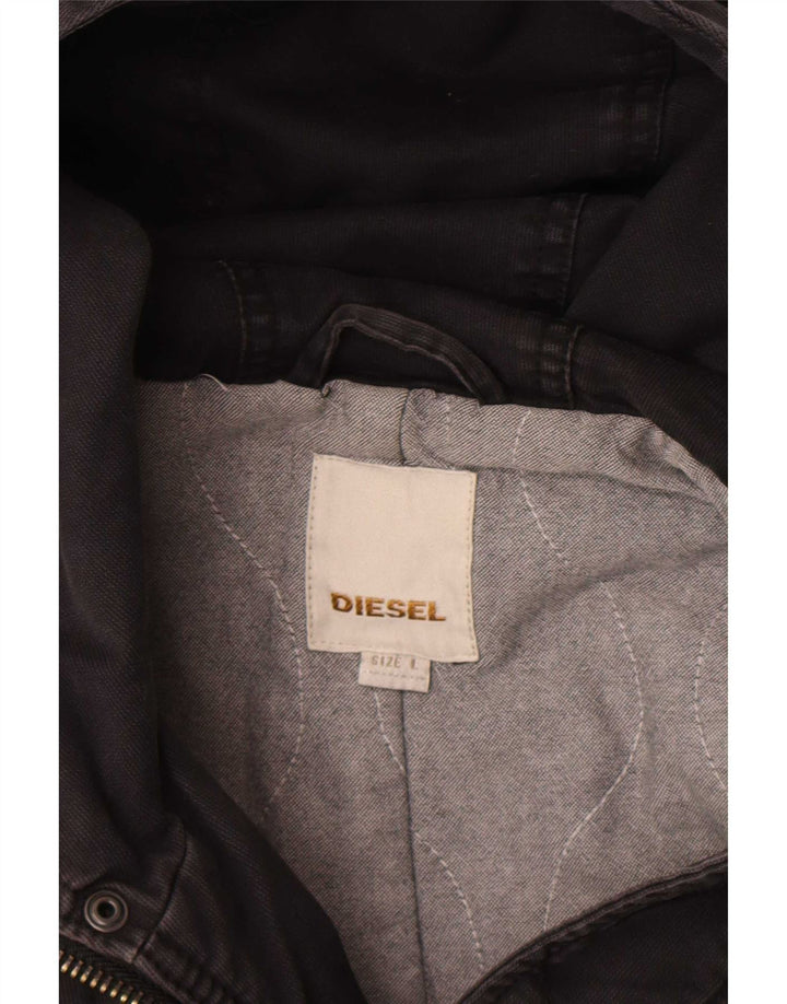 Giacca Parka da uomo con cappuccio Diesel UK 40 Large Nera