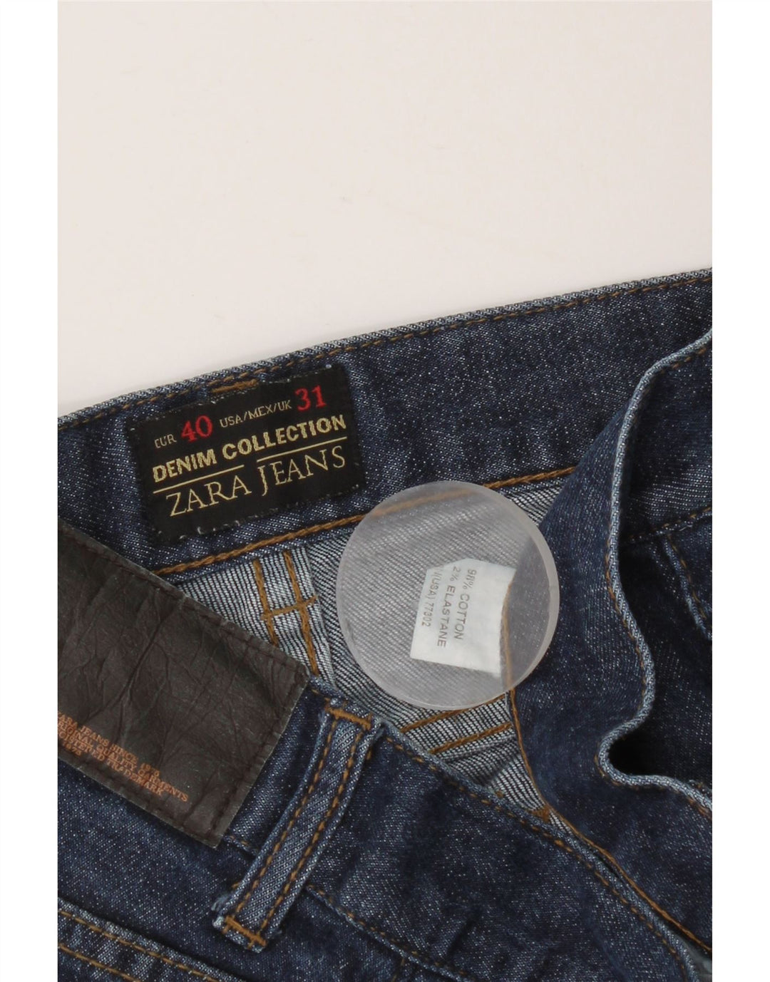 Jeans slim da uomo ZARA EU 40 medio W31 L26 cotone blu