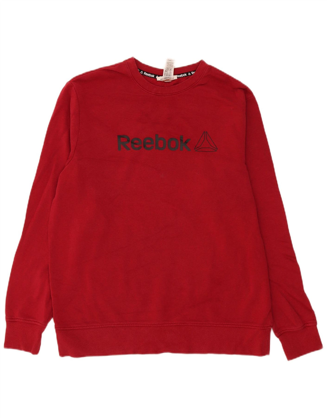 Felpa grafica da uomo Reebok maglione grande in cotone bordeaux