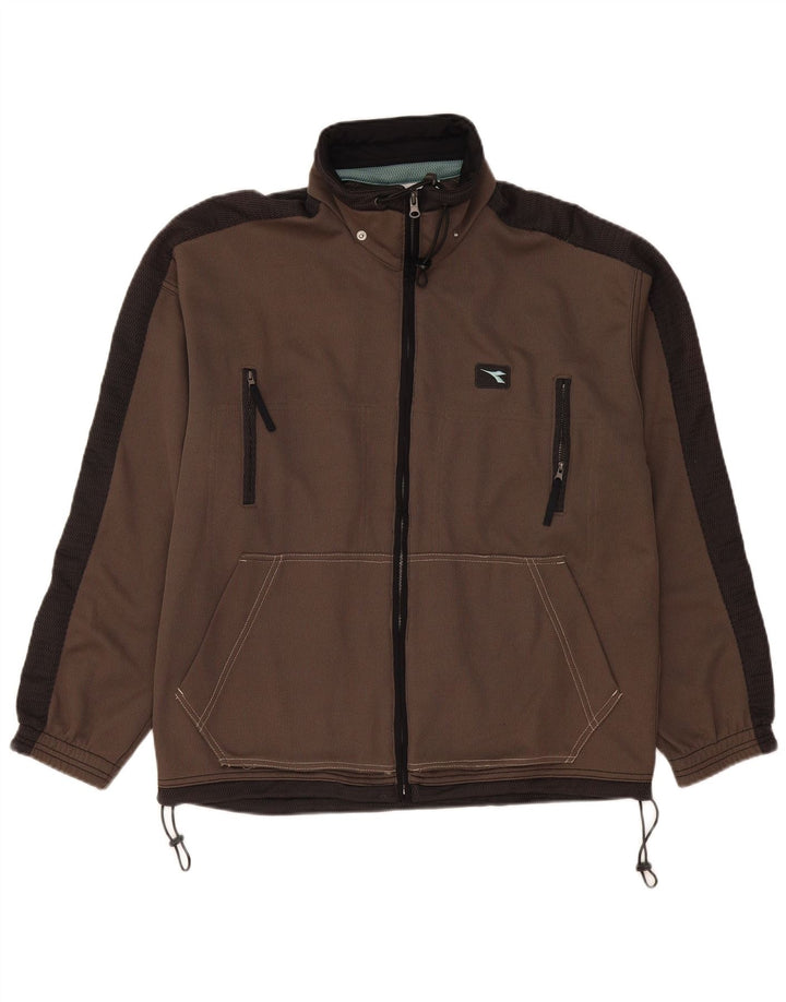 Giacca da tuta da uomo Diadora UK 40 Medium Khaki Colourblock Poliestere