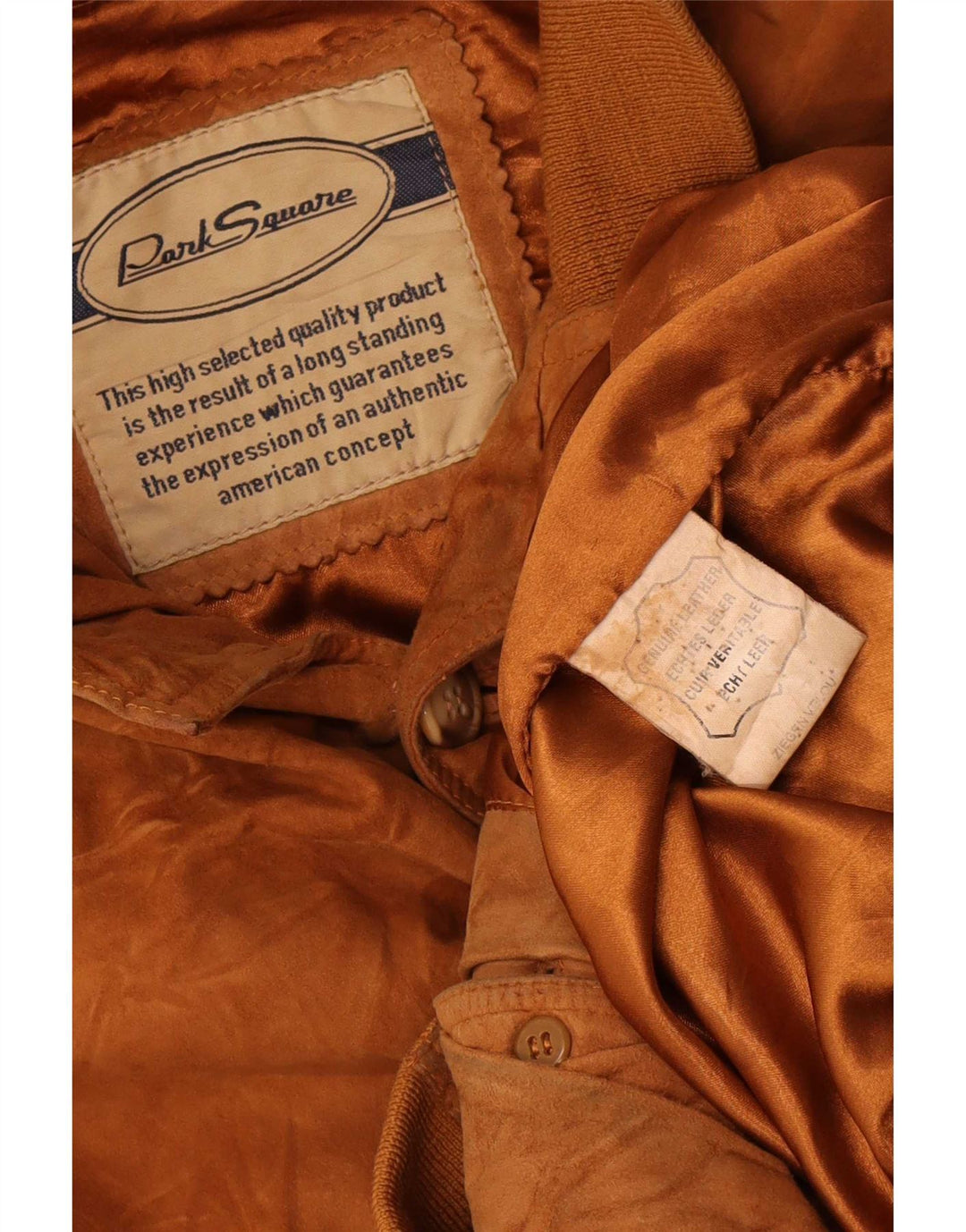 Giubbotto bomber in pelle scamosciata vintage da uomo UK 42 XL in pelle marrone