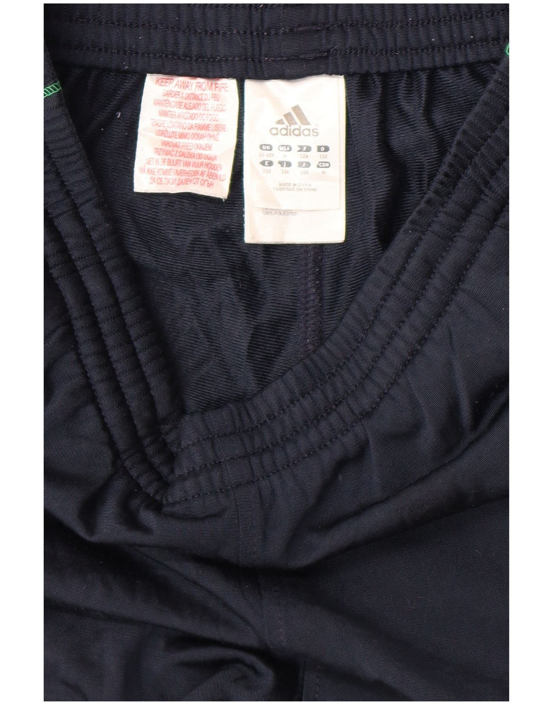 Pantaloni della tuta da ragazzo Adidas 11-12 anni in poliestere blu navy