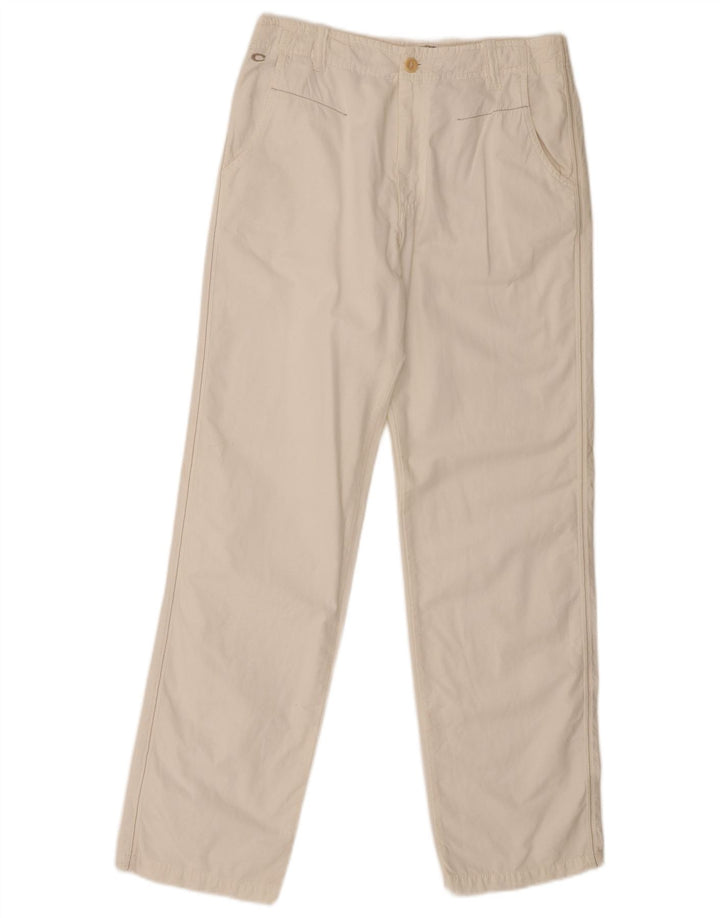 CARRERA Mens Straight Trousers W31 L32 White Cotton