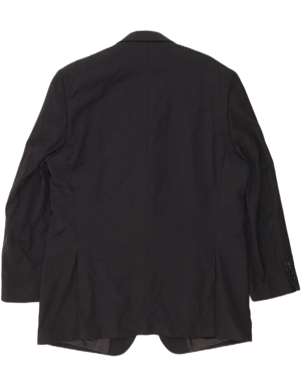 Giacca blazer a 2 bottoni lunga da uomo Michael Kors UK 46 3XL lana nera