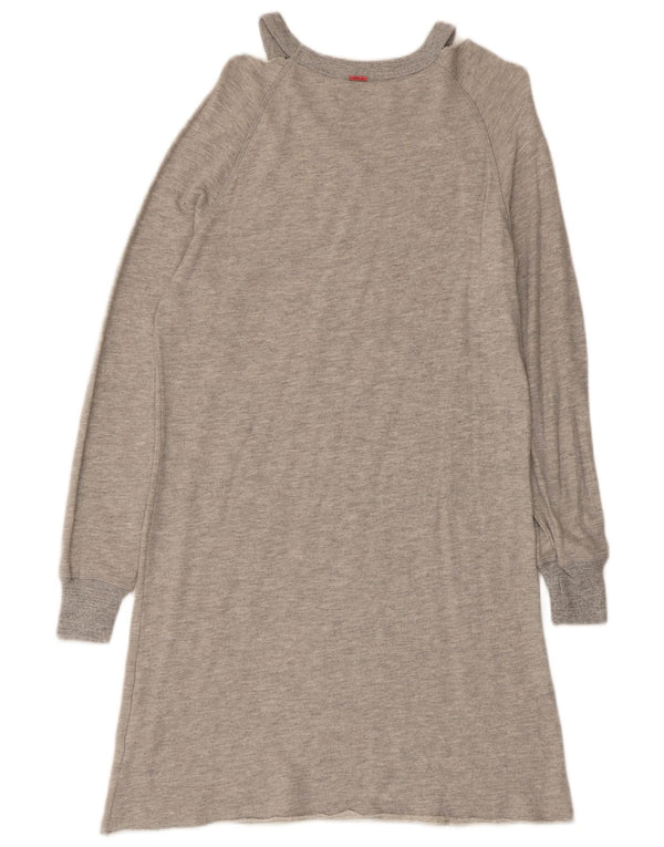 Abito maglione in felpa a maniche lunghe da donna Replay UK 10 piccolo cotone grigio