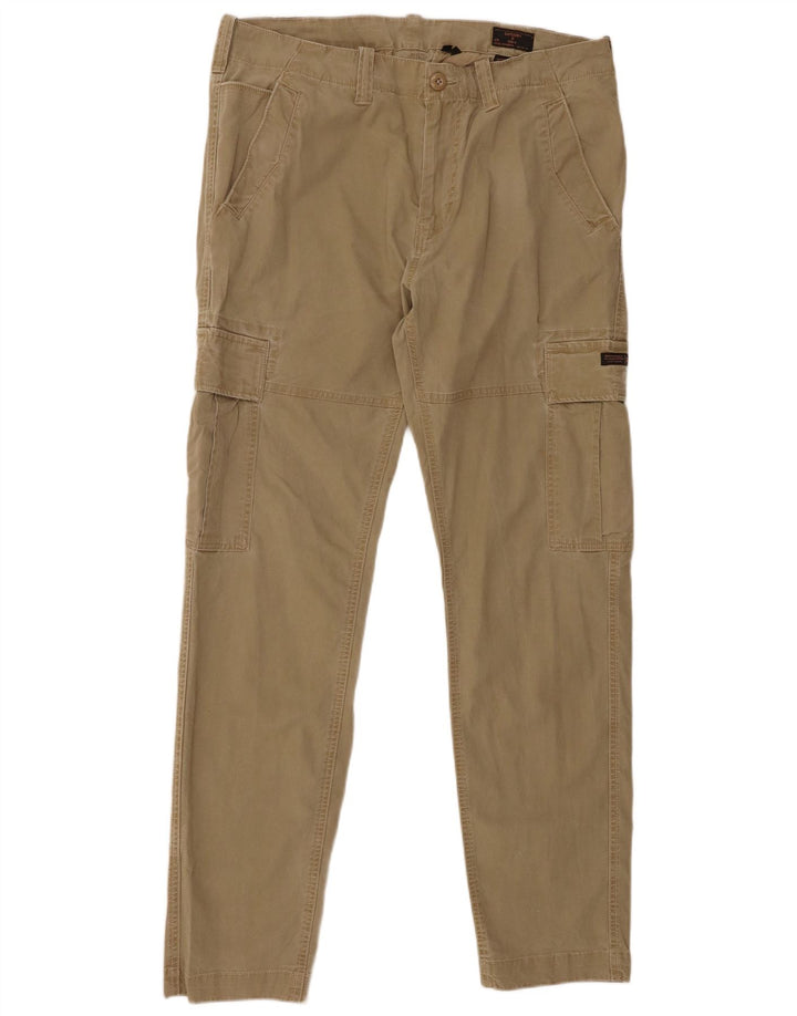 Pantaloni cargo slim da uomo Superdry W34 L34 cotone kaki