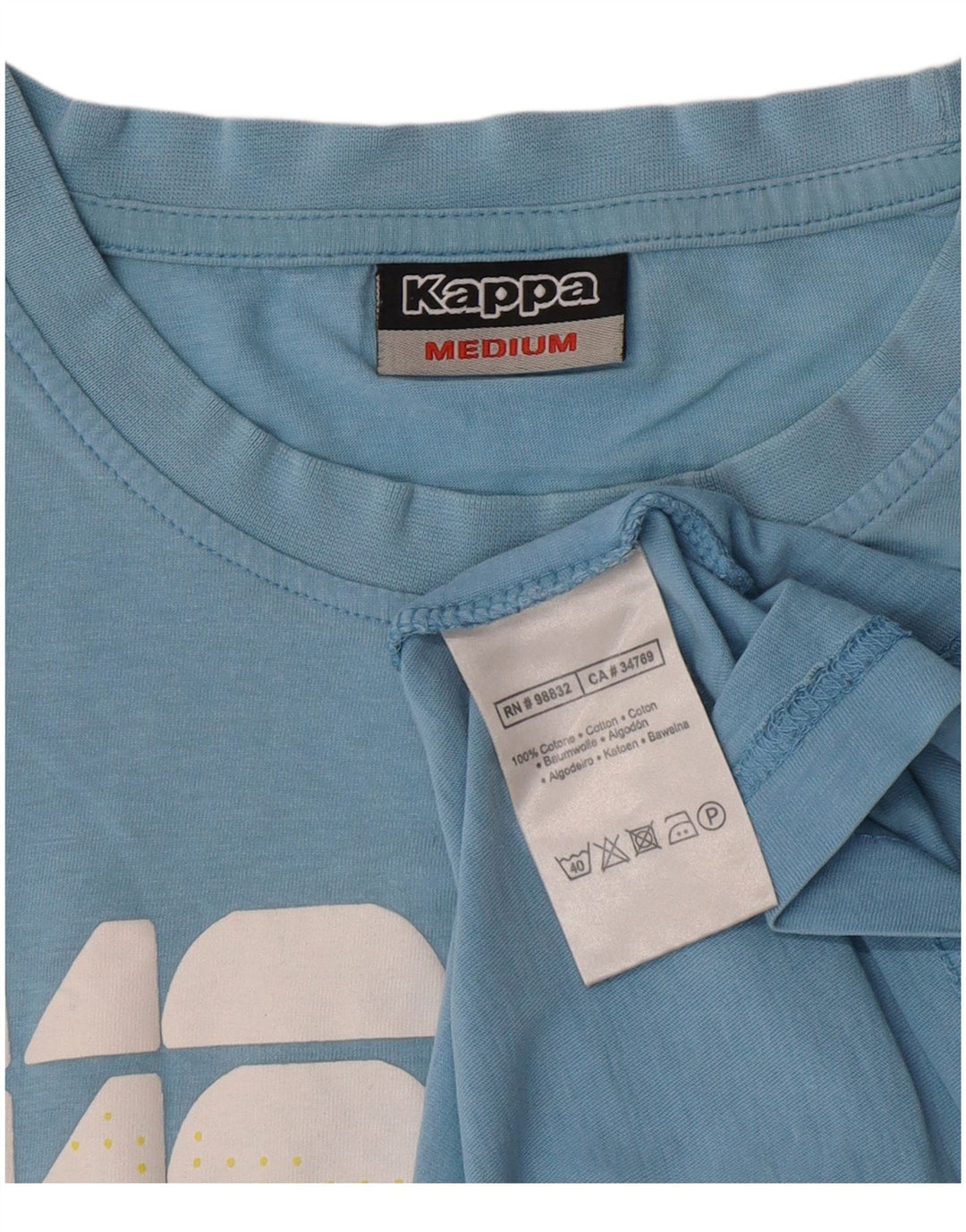T-shirt grafica da uomo Kappa Top in cotone blu medio