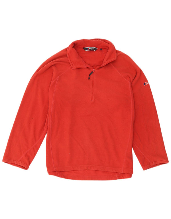 Maglione in pile da donna Berghaus con zip e collo UK 14 medio rosso poliestere