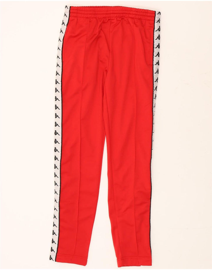 Pantaloni da tuta con grafica Kappa da uomo Small in poliestere color block rosso