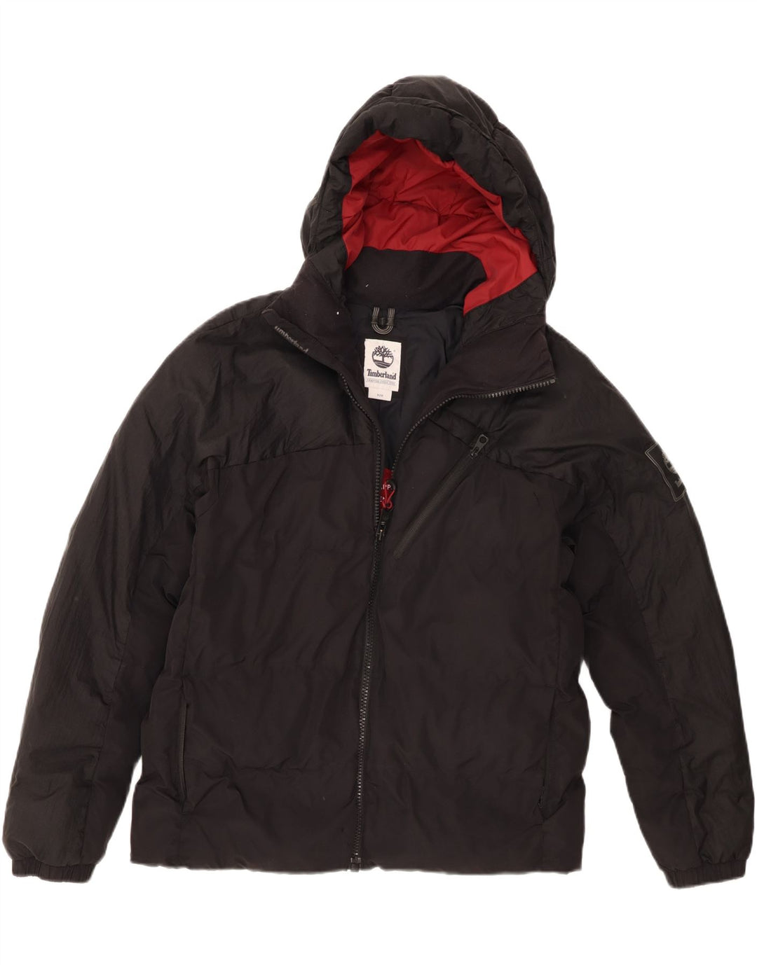 Giacca imbottita con cappuccio da uomo Timberland UK 38 nylon nero medio
