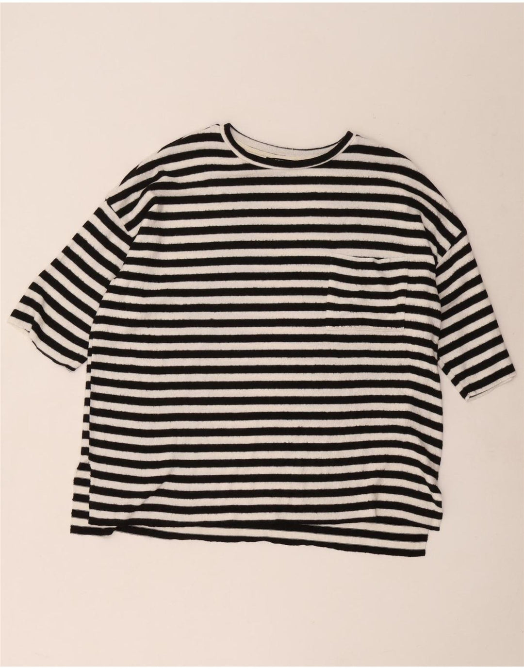 T-shirt oversize da donna Zara UK 14 a righe medie nere
