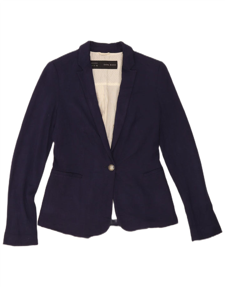 Giacca blazer da donna a 1 bottone Zara UK 10 piccola blu navy