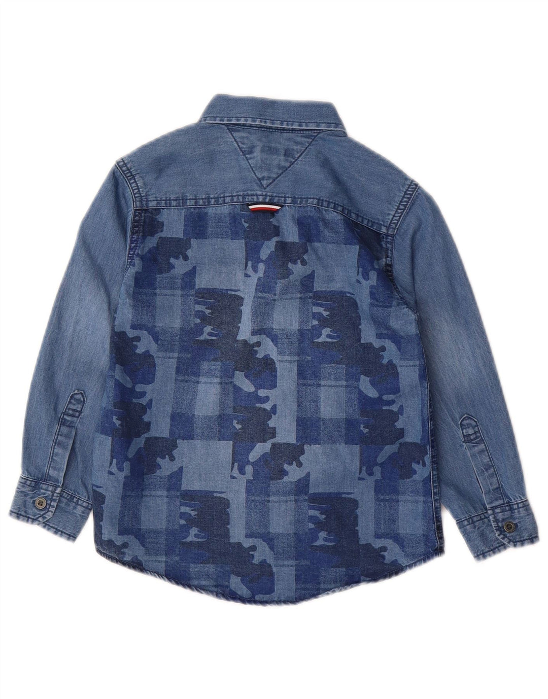 TOMMY HILFIGER Camicia di jeans per ragazzi 3-4 anni in cotone mimetico blu