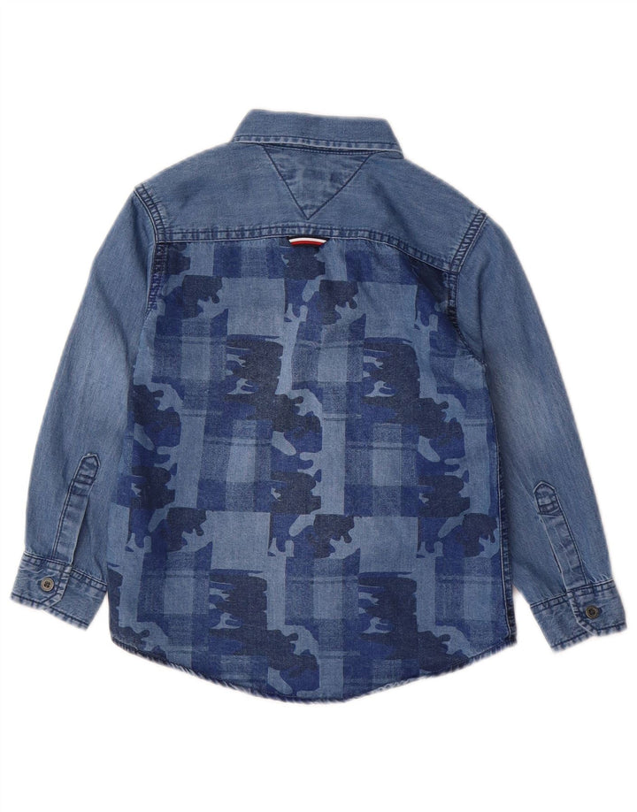 TOMMY HILFIGER Camicia di jeans per ragazzi 3-4 anni in cotone mimetico blu