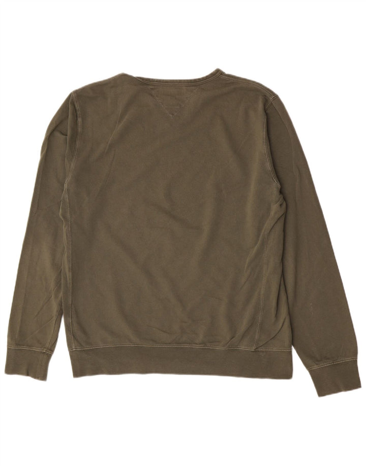 Felpa da uomo Tommy Hilfiger maglione XL cotone kaki