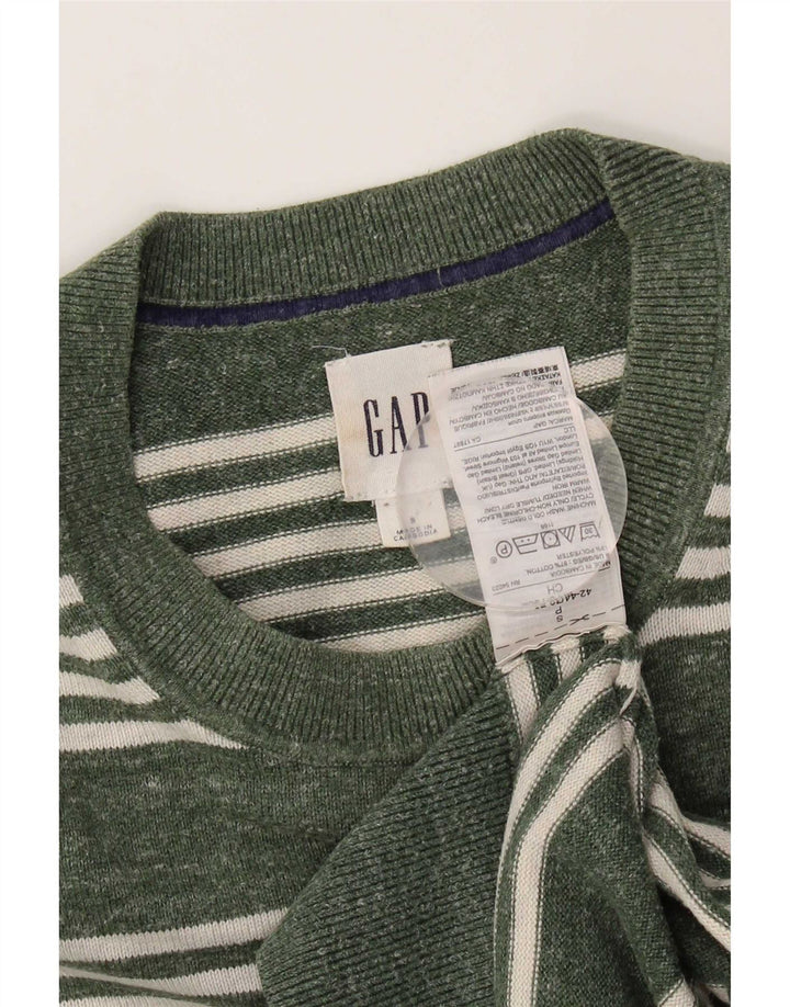Gap Uomo Maglione Girocollo Maglione Piccolo Cotone a Righe Verdi