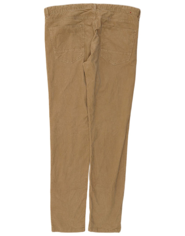 Pantaloni slim da uomo in velluto a coste Benetton IT 54 2XL W38 L33 Cotone Beige