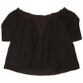 Top Zara da donna corto oversize con spalle scoperte UK 16 grande nero floreale