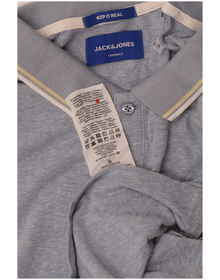 Polo da uomo Jack & Jones grande blu in poliestere