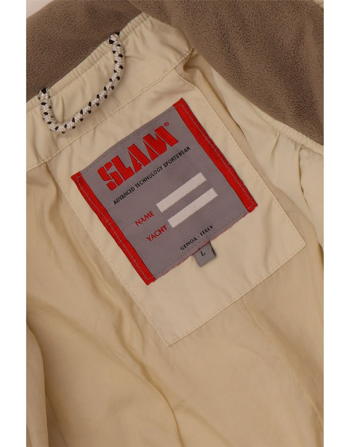 Soprabito trapuntato da donna Slam UK 16 grande color block bianco sporco