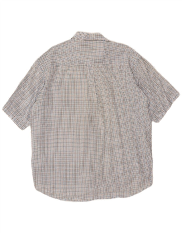 Camicia ASICS da uomo a maniche corte 2XL in cotone a quadri blu