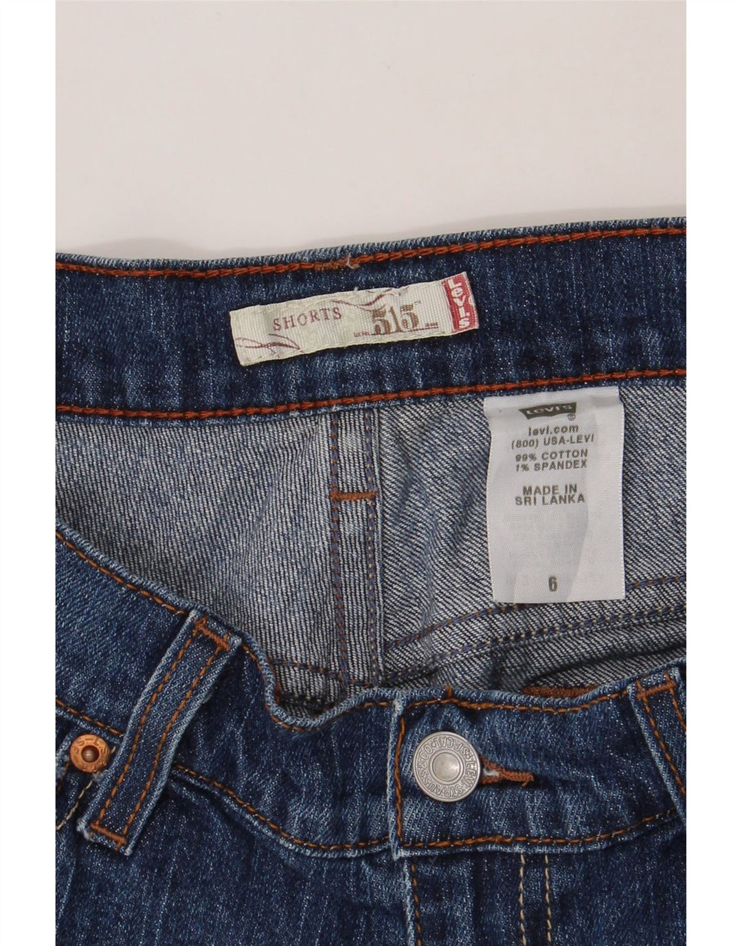 LEVI'S Womens 515 Denim Shorts US 6 Medium W28 Blue Cotton Vintage Levi's and Second-Hand Levi's from Messina Hembry 
