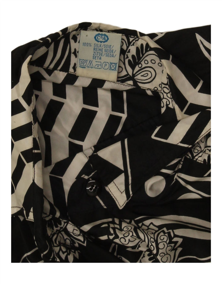 Camicia da donna con motivo astratto Yessica IT 44 Seta nera media