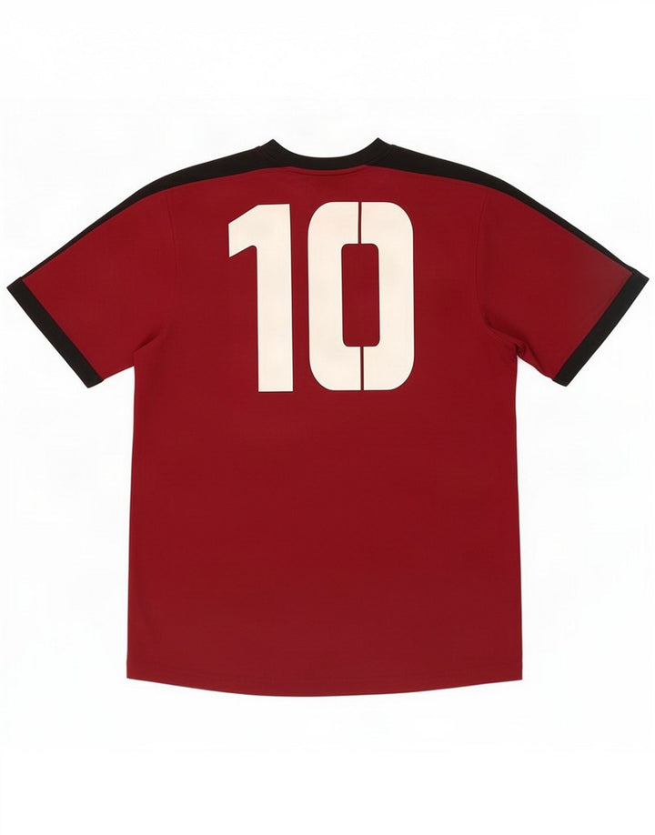 Umbro T-shirt grafica da uomo Top grande rosso in poliestere color block