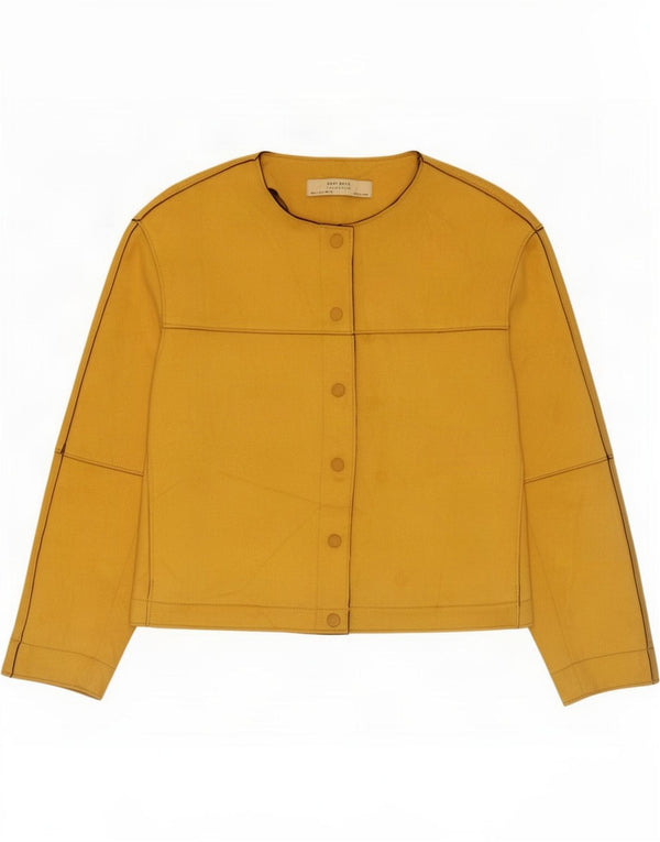 Giubbotto bomber corto da donna Zara UK 16 grande giallo poliestere