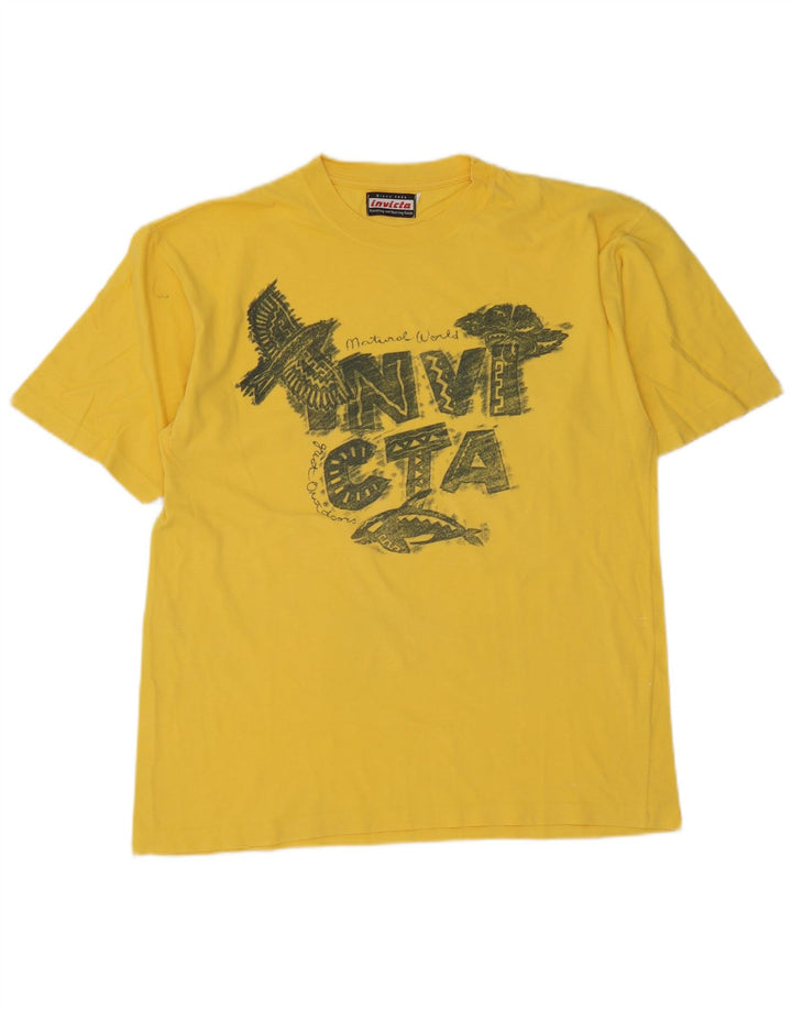 T-shirt grafica da uomo Invicta Top Small in cotone giallo
