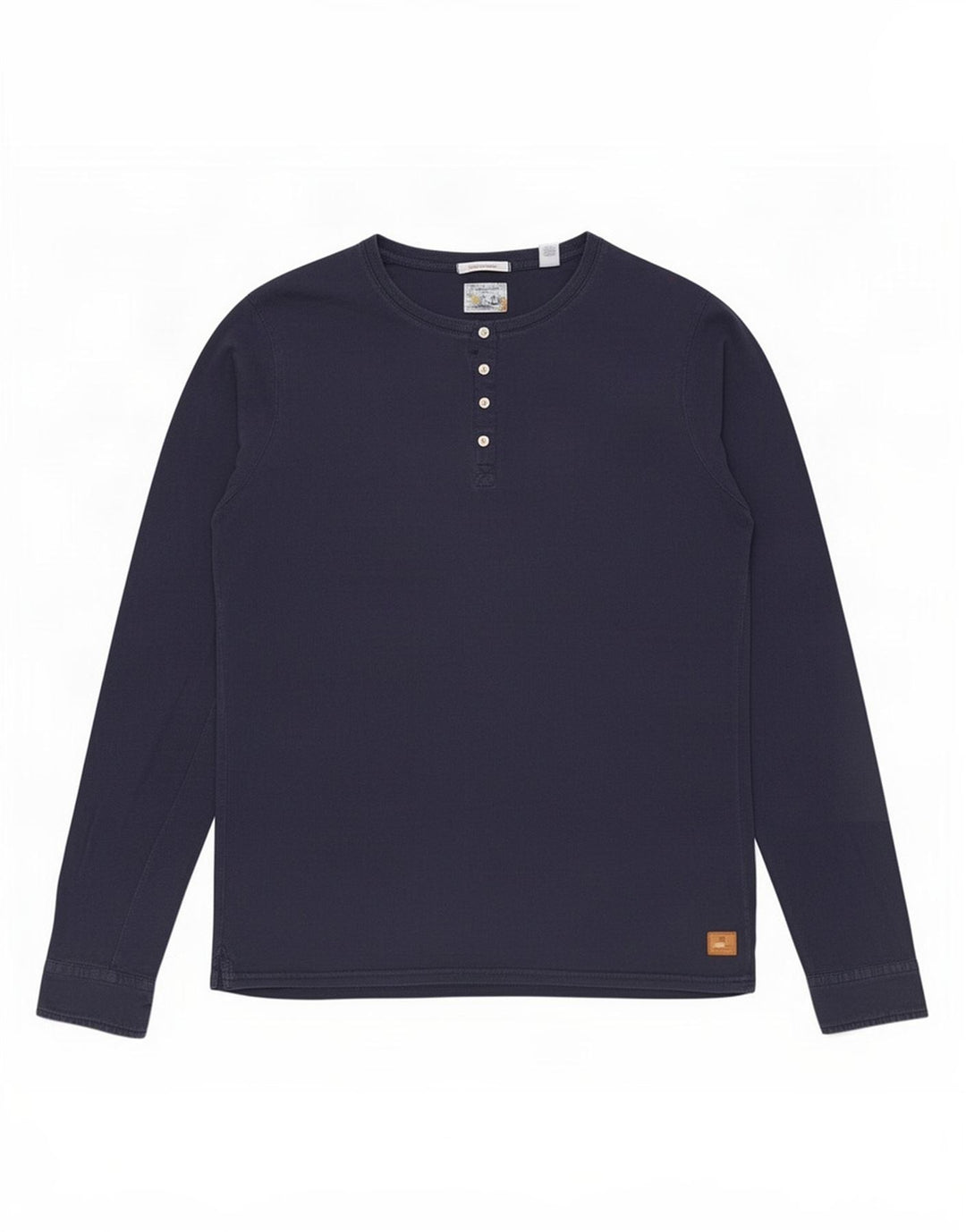Top da uomo Scotch & Soda a maniche lunghe grande in cotone blu navy